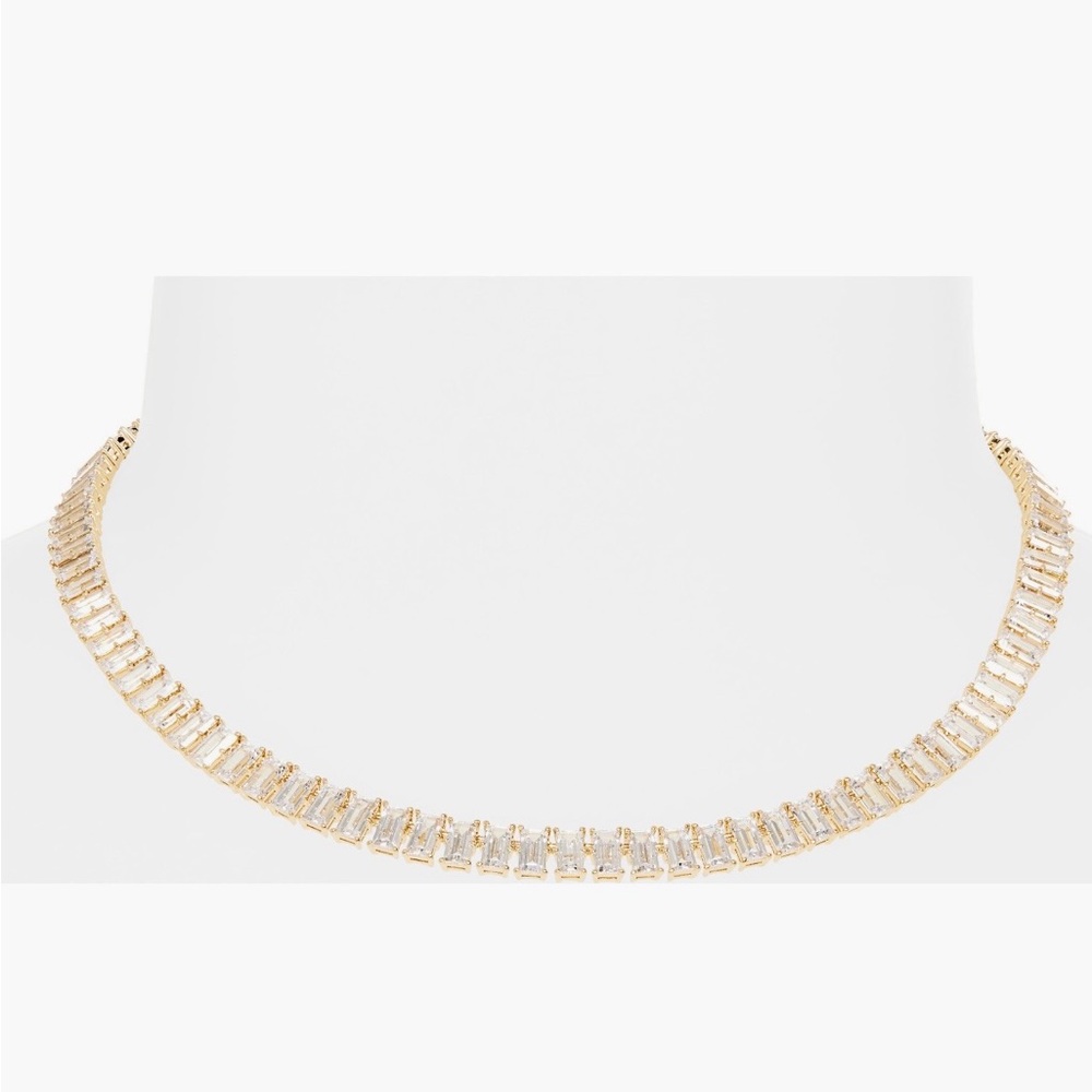 Nadri Chateau CZ Choker Gold Tennis Necklace - Clear Stones